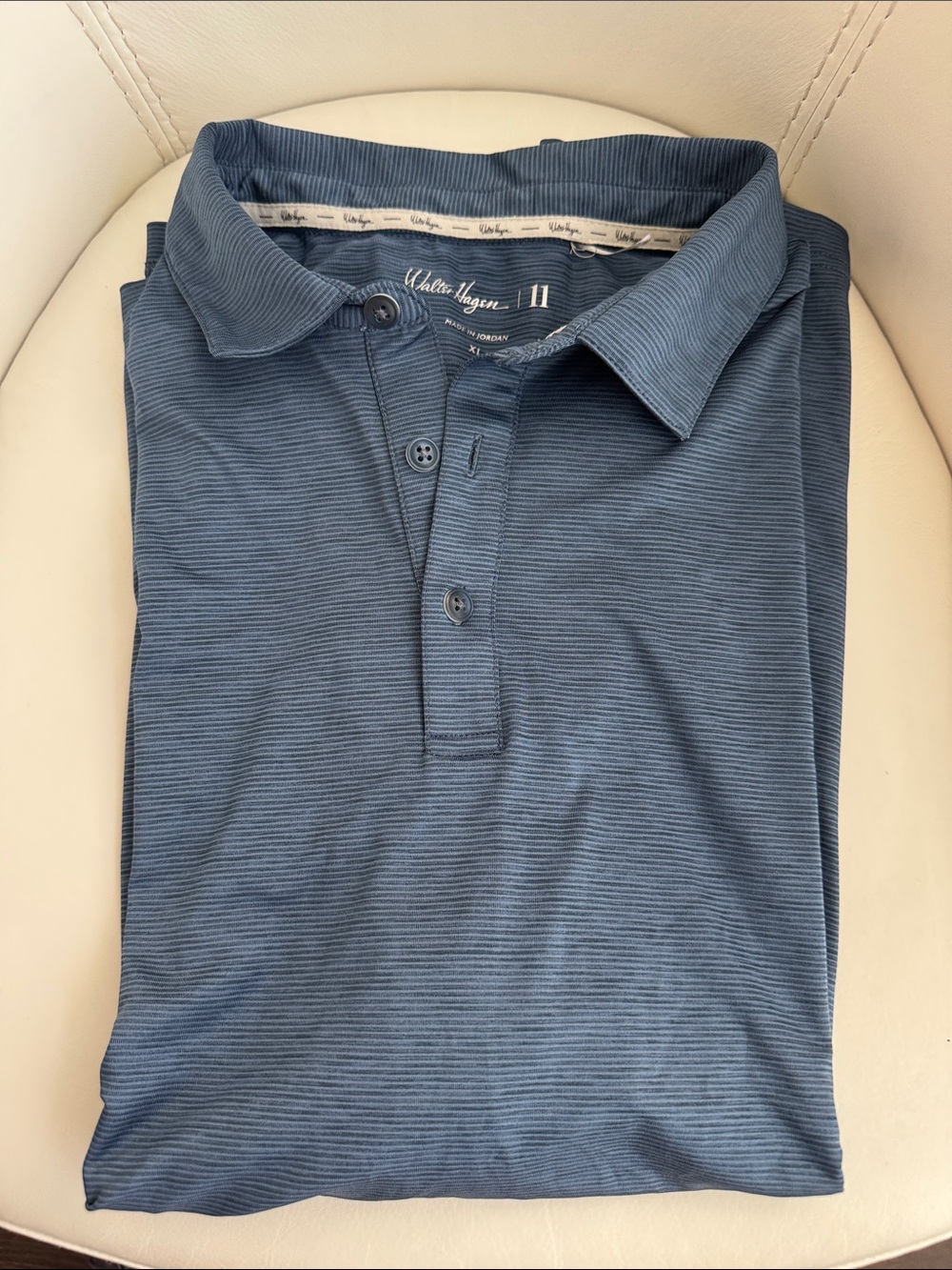 Walter Hagen Men's Slate Blue Striped Polo
